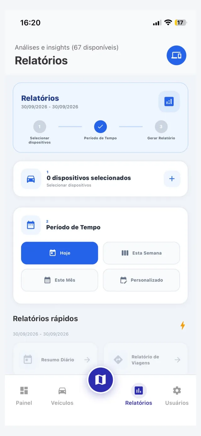 Tracker Brasil Pro: Relatórios